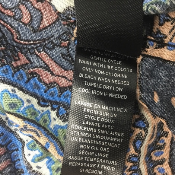 Roark Paisley Casual Button Down Shirt - Blue and Brown - Picture 10 of 10